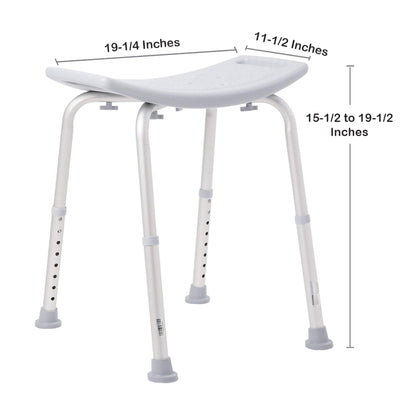 Bath Bench McKesson Without Arms Aluminum Frame Without Backrest 19-1/4 Inch Seat Width 300 lbs. Weight Capacity, Packaging Type- Each