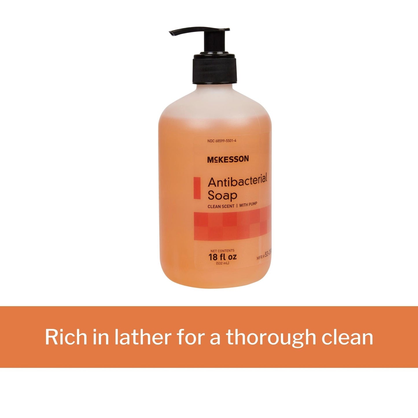 Antibacterial Soap McKesson Liquid 18 oz. Pump Bottle Clean Scent, Packaging Type- Each