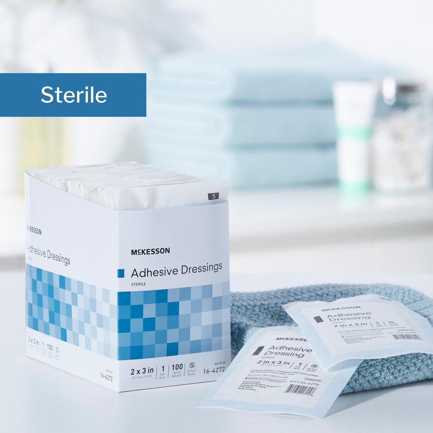 Island Dressing McKesson 2 X 3 Inch Rectangle Sterile, Packaging Type- 1 pack