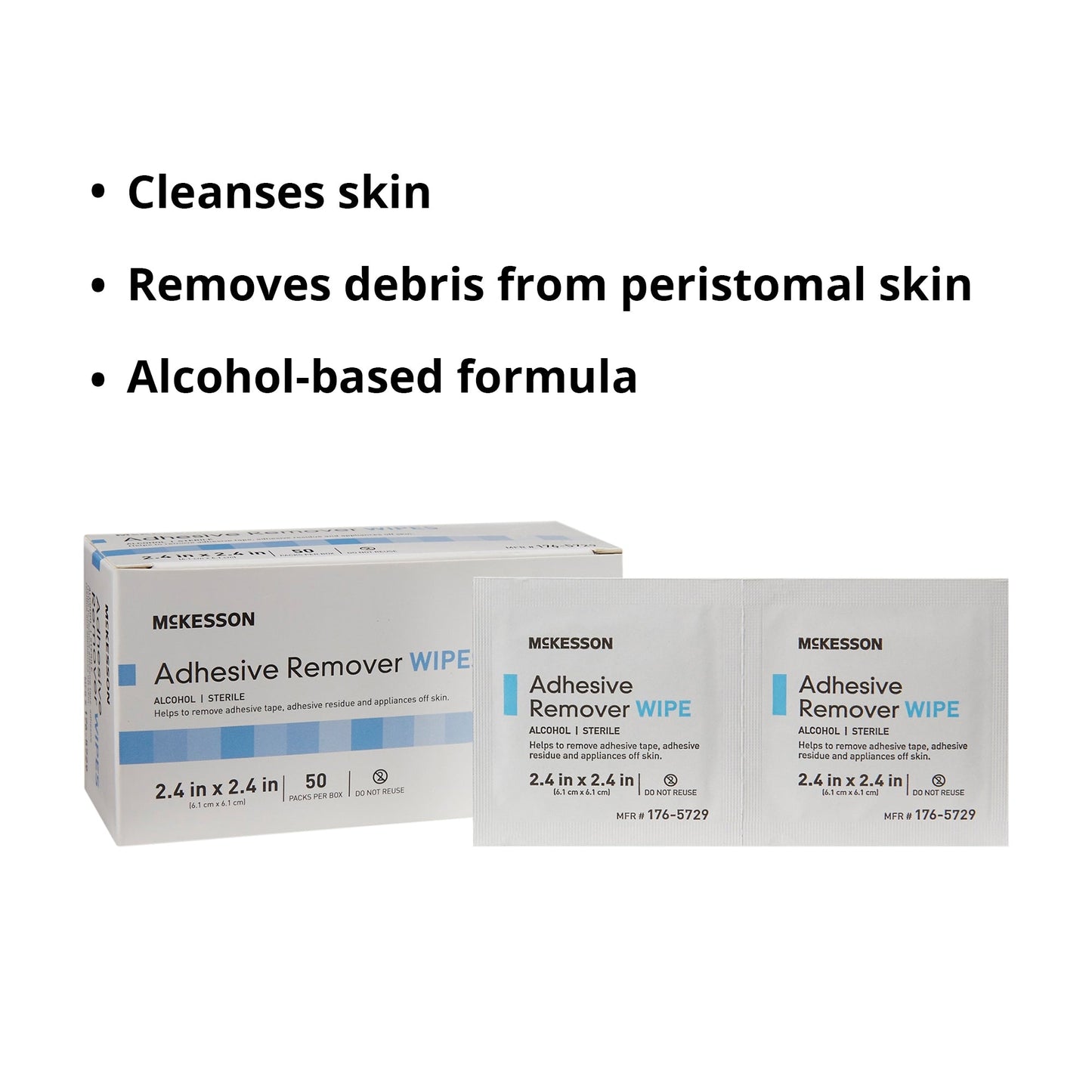 Adhesive Remover McKesson Wipe 50 per Box, Packaging Type- Box
