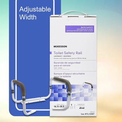 Toilet Safety Rail McKesson White Steel, Packaging Type- Each