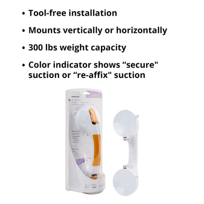 Suction-Cup Grab Bar McKesson White / Yellow Plastic, Packaging Type- Each