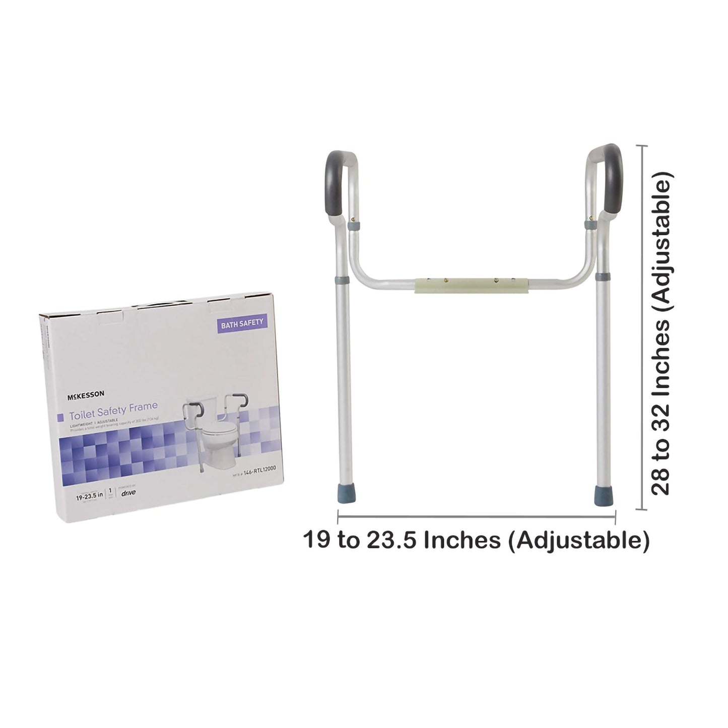 Toilet Safety Rail McKesson Gray Aluminum, Packaging Type- Each