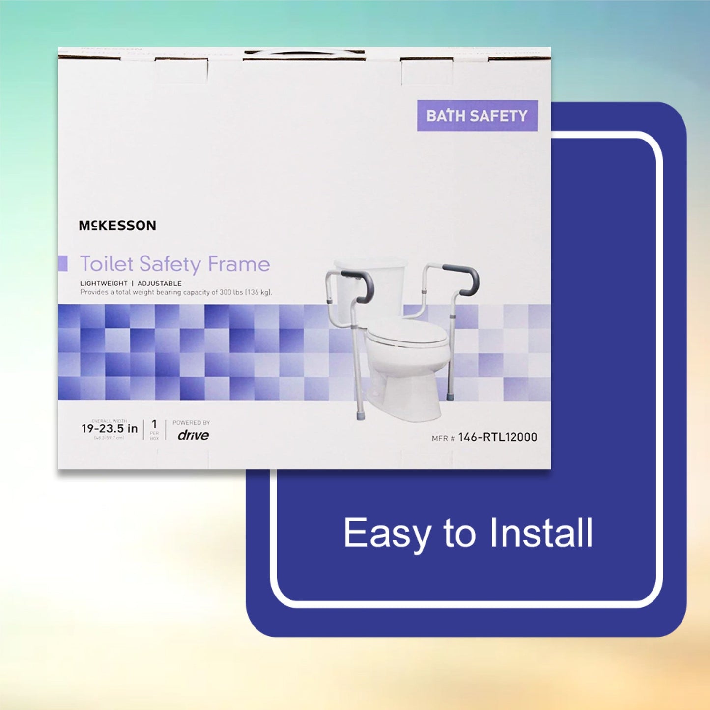 Toilet Safety Rail McKesson Gray Aluminum, Packaging Type- Each