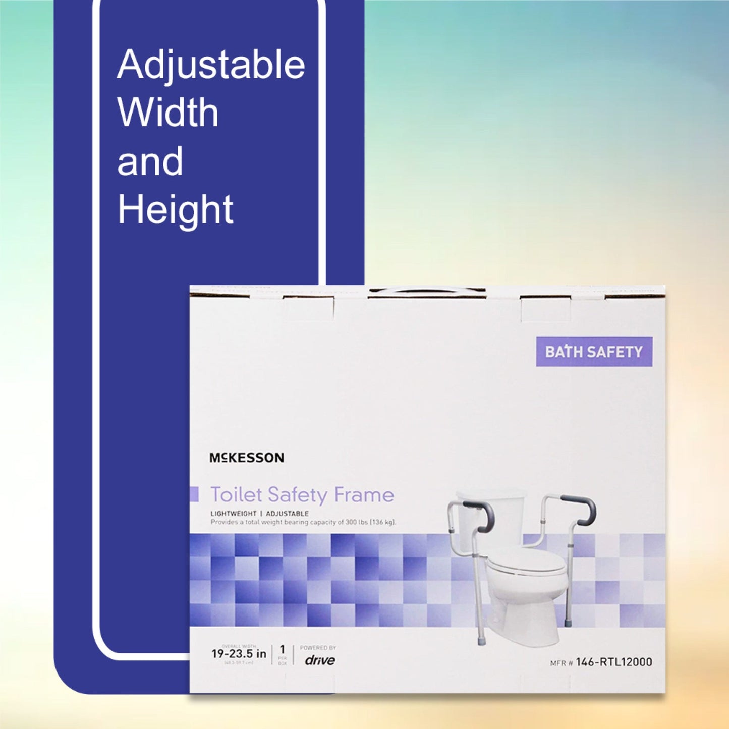 Toilet Safety Rail McKesson Gray Aluminum, Packaging Type- Each