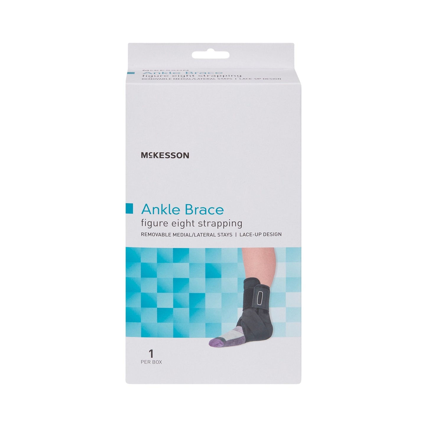 Ankle Brace McKesson Medium Lace-Up / Figure-8 Strap / Hook and Loop Closure Foot, Packaging Type- Each