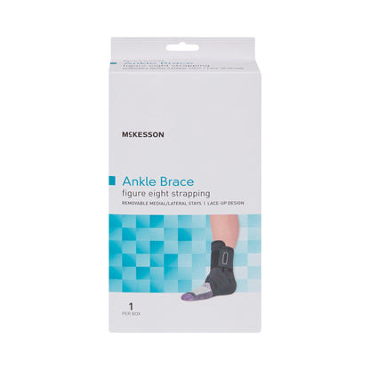 Ankle Brace McKesson Medium Lace-Up / Figure-8 Strap / Hook and Loop Closure Foot, Packaging Type- Each