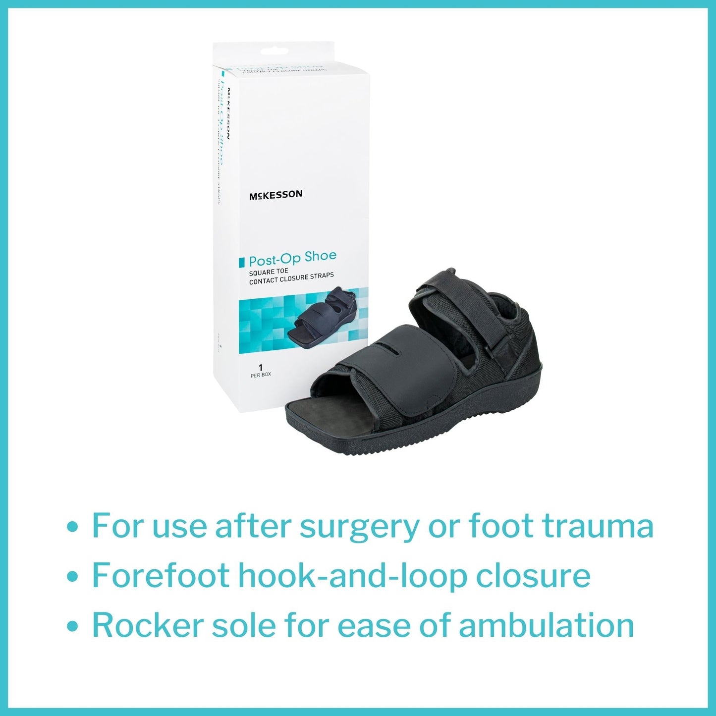 Post-Op Shoe McKesson Medium Unisex Black, Packaging Type- Each