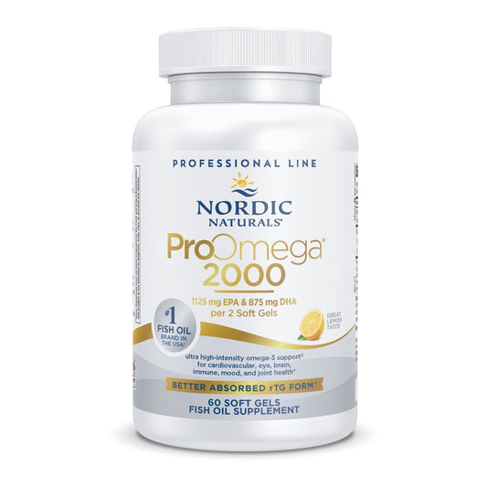 Dietary Supplement Nordic Naturals ProOmega 2000 Softgel 60 Per Bottle Lemon Flavor, Packaging type- Each
