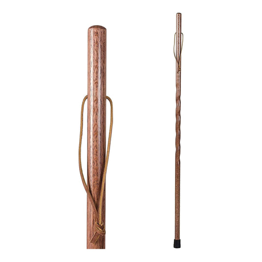 Walking Stick Brazos Twisted Backpacker Wood 58 Inch Height Red Oak