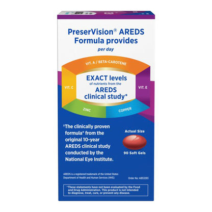 Vitamin Supplement PreserVision Areds Softgel 100 per Bottle | PRESER VISION AREDS 2+MULTIVITAMIN, CAP SGEL (100/BT))