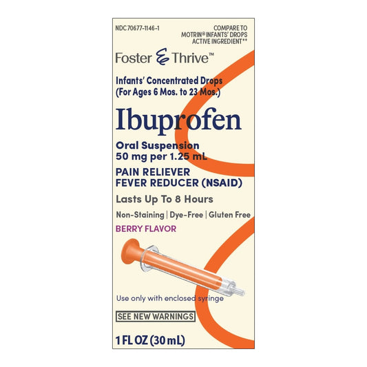 Infants' Pain Relief Foster & Thrive Ibuprofen Liquid 1 oz., Packaging Type- Each