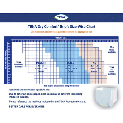 Unisex Adult Incontinence Brief TENA Dry Comfort Large Disposable Moderate Absorbency, Packaging Type- Case