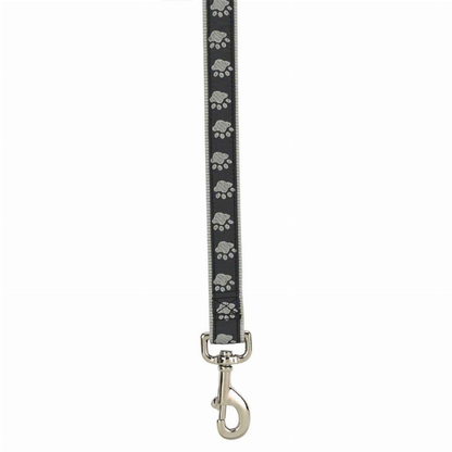 CC TwoTone Pawprint Lead 6Ftx1In Blk