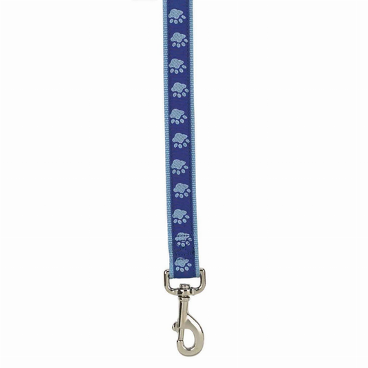 CC TwoTone Pawprint Lead 6Ftx1In Blu