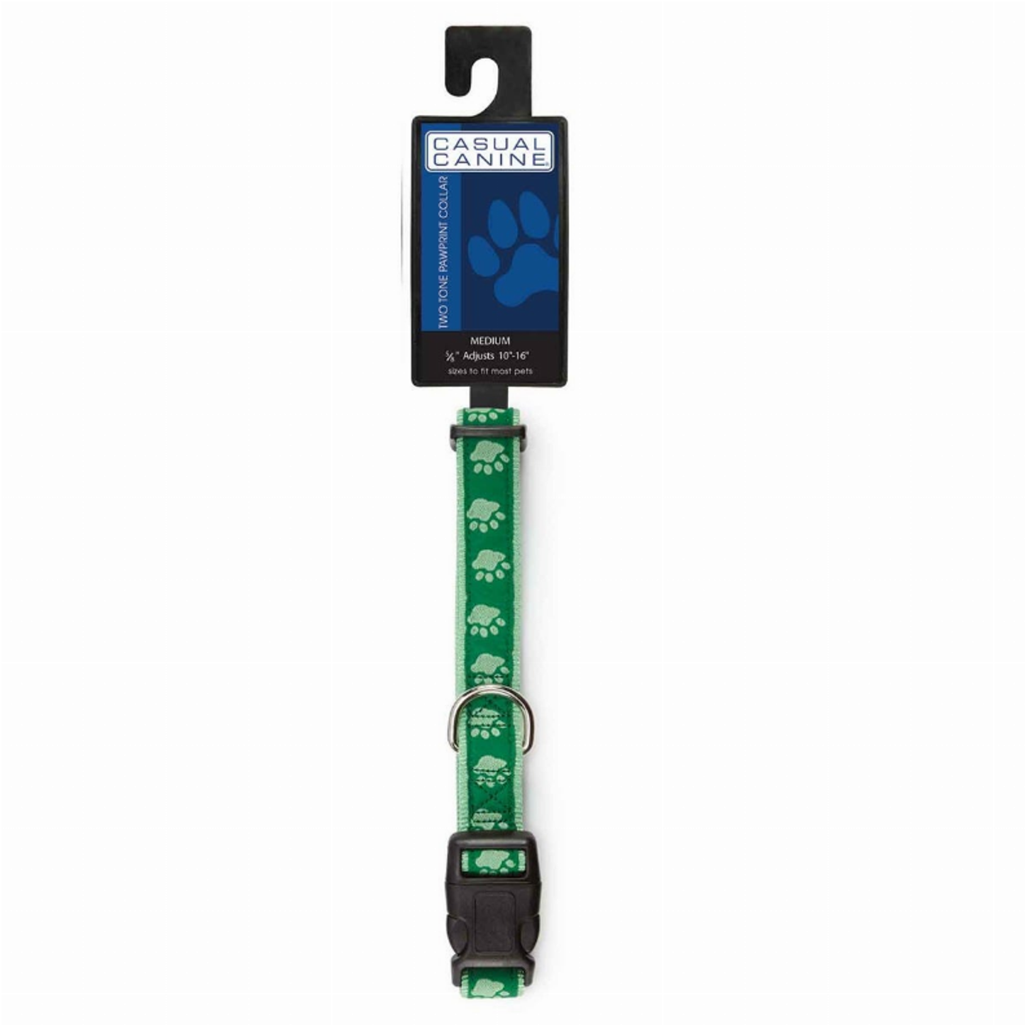 CC TwoTone Pawprint Collar 6-10In Grn
