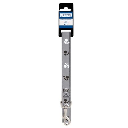 CC Reflect Pawprint Lead 6Ftx1In Blk