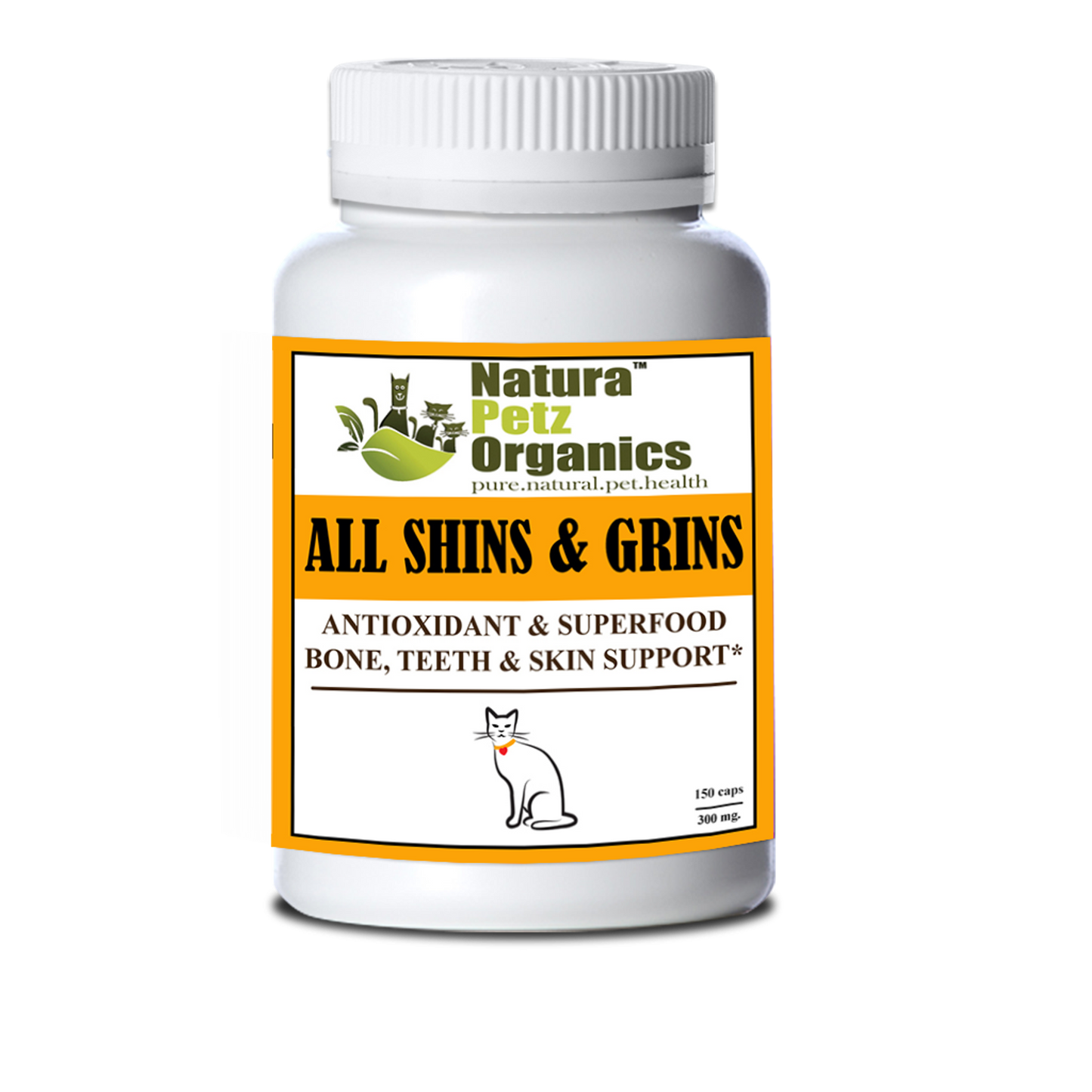 All Shins & Grins Capsules - Antioxidant Super Food Bone, Eye, Teeth & Skin Support Dog & Cat*
