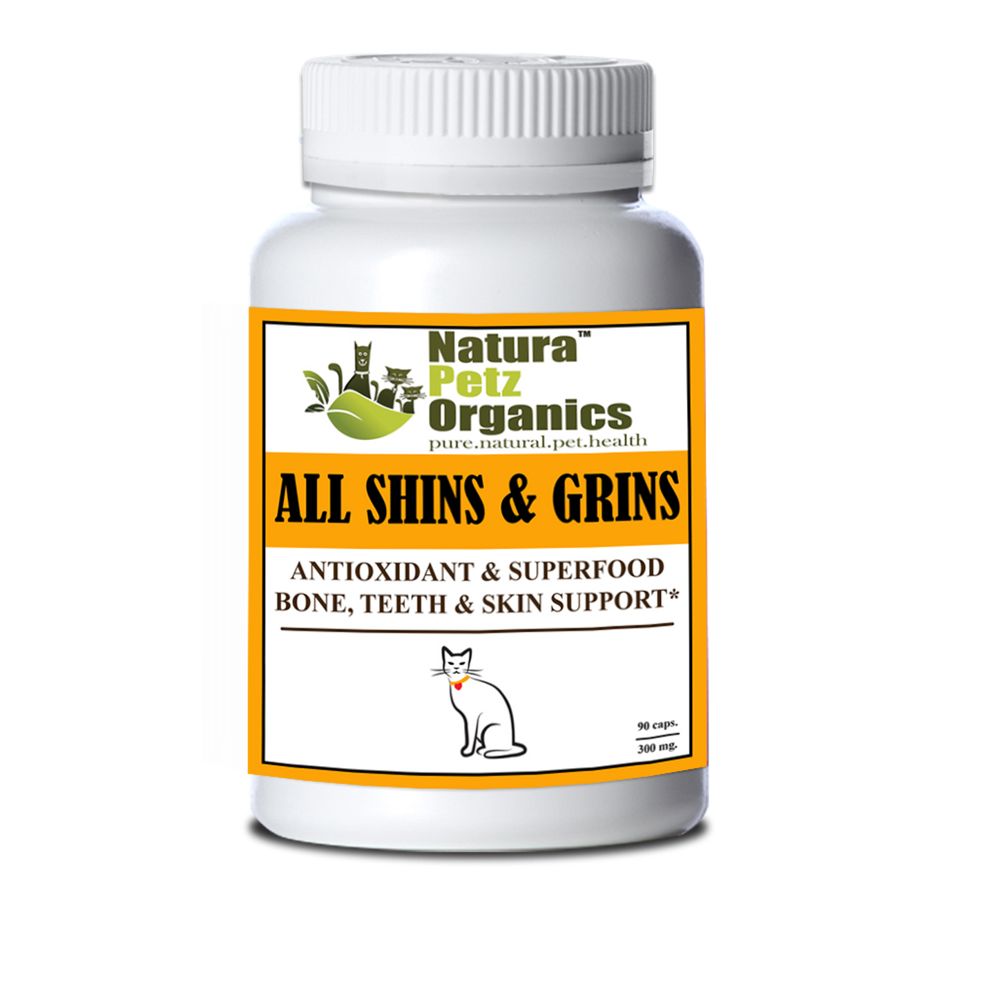 All Shins & Grins Capsules - Antioxidant Super Food Bone, Eye, Teeth & Skin Support Dog & Cat*