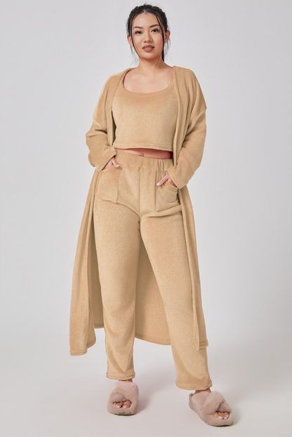 SnuggleSoft™ 3-Piece Lounge Set – Ultra Plush Winter Pajamas for Women