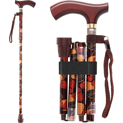 Folding Cane Switch Sticks® Aluminum 32 to 37 Inch Height Mimi Print