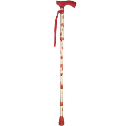 Folding Cane Switch Sticks® Aluminum 32 to 37 Inch Height Poppies Print