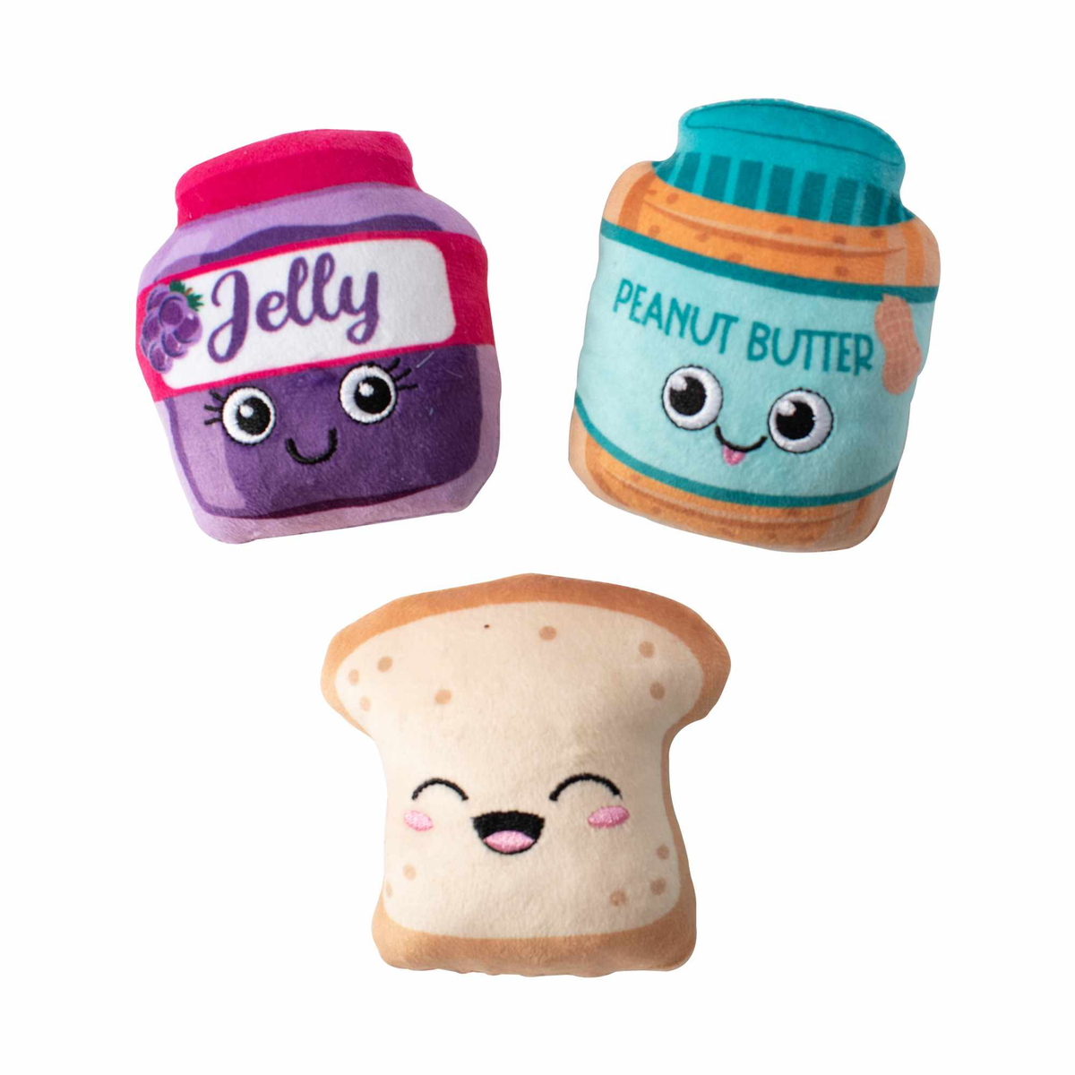 PetShop by Fringe Studio Sticky Situation Plush Dog Toy Set Small 3pc