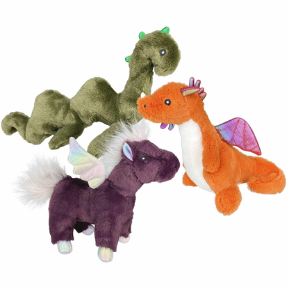 Multipet Mythical Creatures Plush Dog Toy Assorted Animals