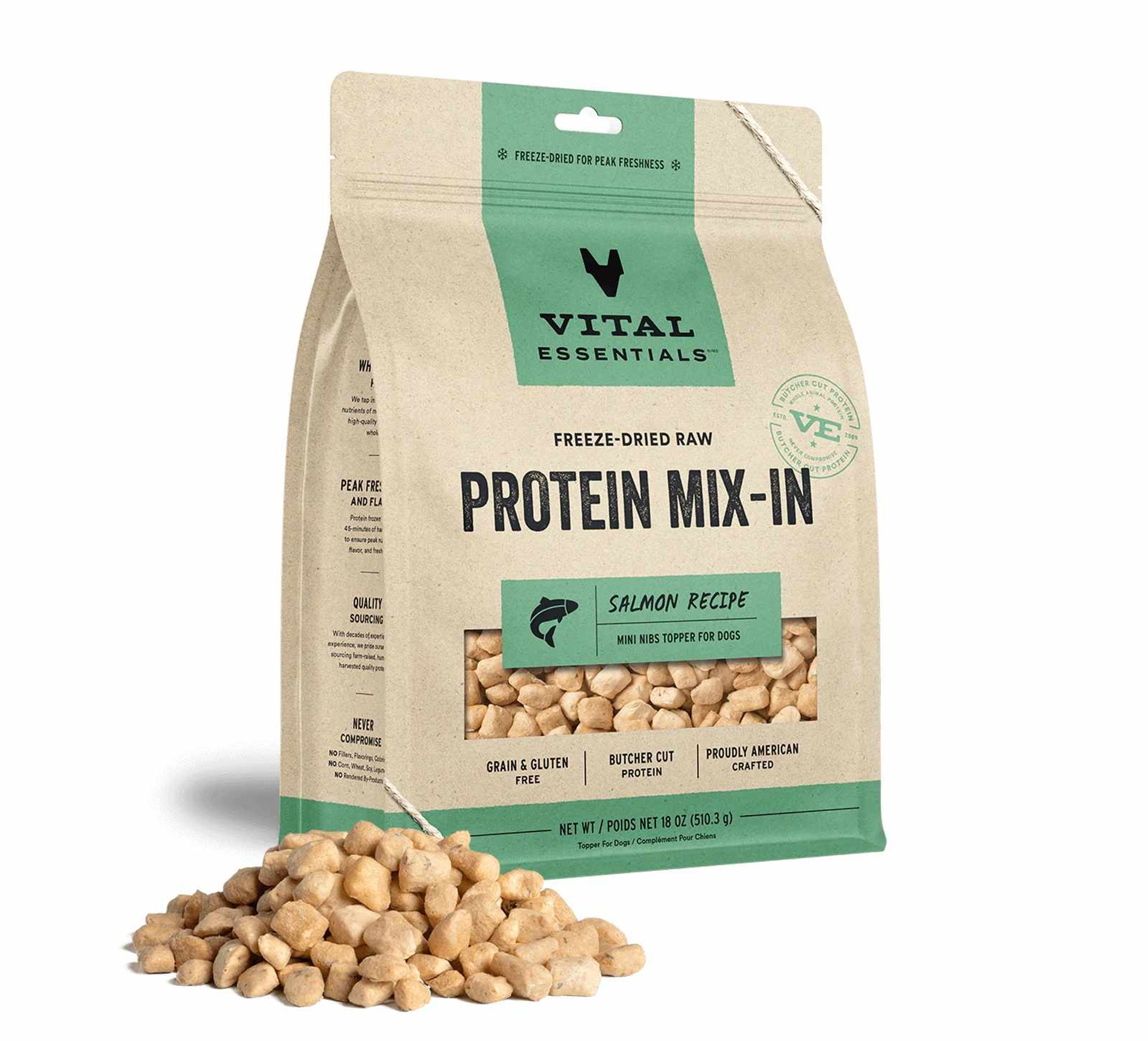 Vital Essentials(R) Freeze-Dried Raw Salmon Protein Mix-In Meal Topper ...