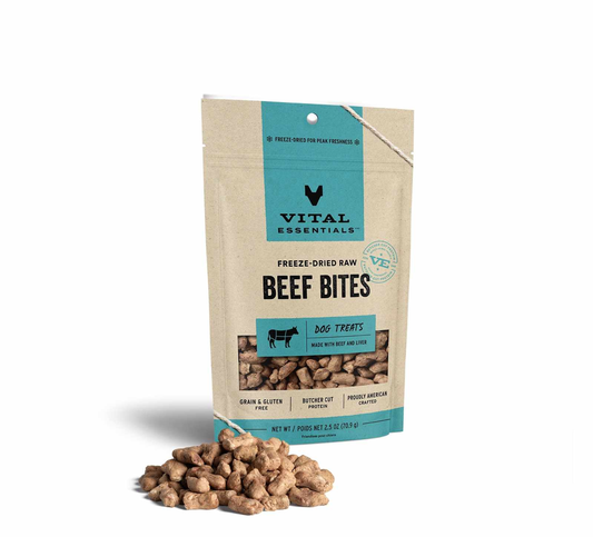 Vital Essentials(R) Freeze-Dried Beef Bites Dog Treats,