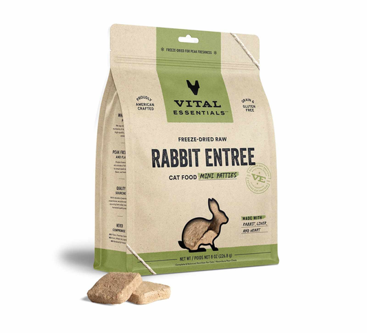 Vital Essentials(R) Freeze-Dried Raw Rabbit Entree Cat Food Mini Patties