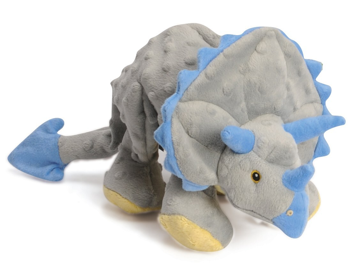 goDog Dinos Frills Triceratops w/Chew Guard Plush Dog Toy