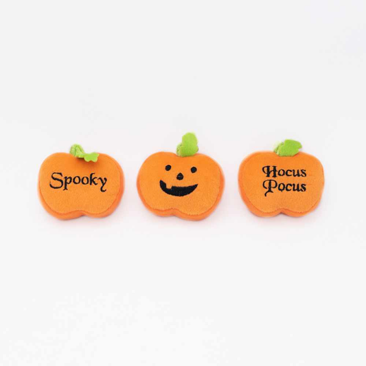 ZippyPaws Halloween Miniz 3Pack Pumpkins