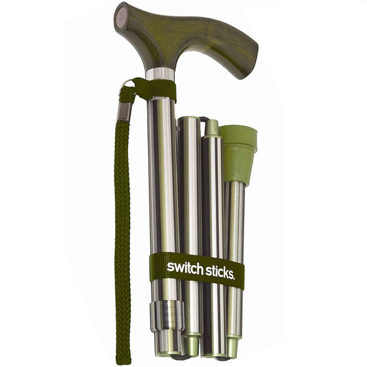 Folding Cane Switch Sticks® Aluminum 32 to 37 Inch Height Huntington Print