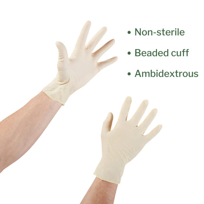 Exam Glove McKesson Confiderm Large NonSterile Latex Standard Cuff Length Smooth Ivory Not Rated, Packaging Type- Box