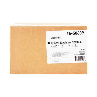 Esmark Compression Bandage McKesson 6 Inch X 3 Yard No Closure Blue Sterile High Compression, Packaging Type- Each