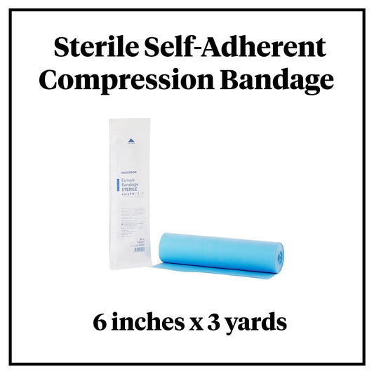 Esmark Compression Bandage McKesson 6 Inch X 3 Yard No Closure Blue Sterile High Compression, Packaging Type- Each