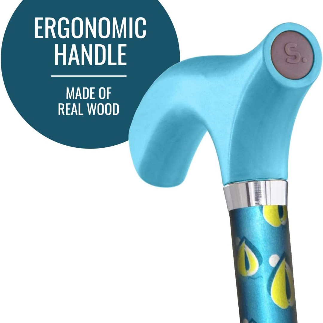 Folding Cane Switch Sticks® Aluminum 32 to 37 Inch Height Thames Print