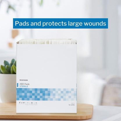 Abdominal Pad McKesson 8 X 10 Inch Sterile 1 per Pack, Packaging Type- Box