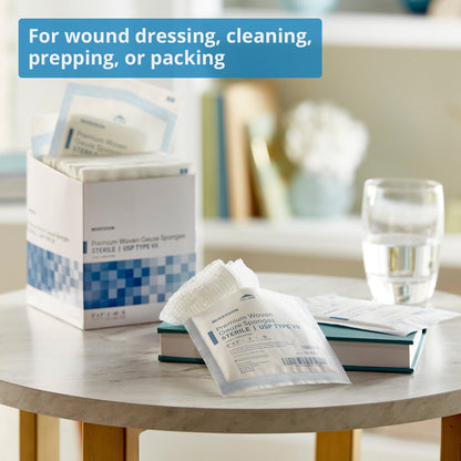 Gauze Sponge McKesson 3 X 3 Inch 12-Ply Sterile 2 per Pack, Packaging Type- Box