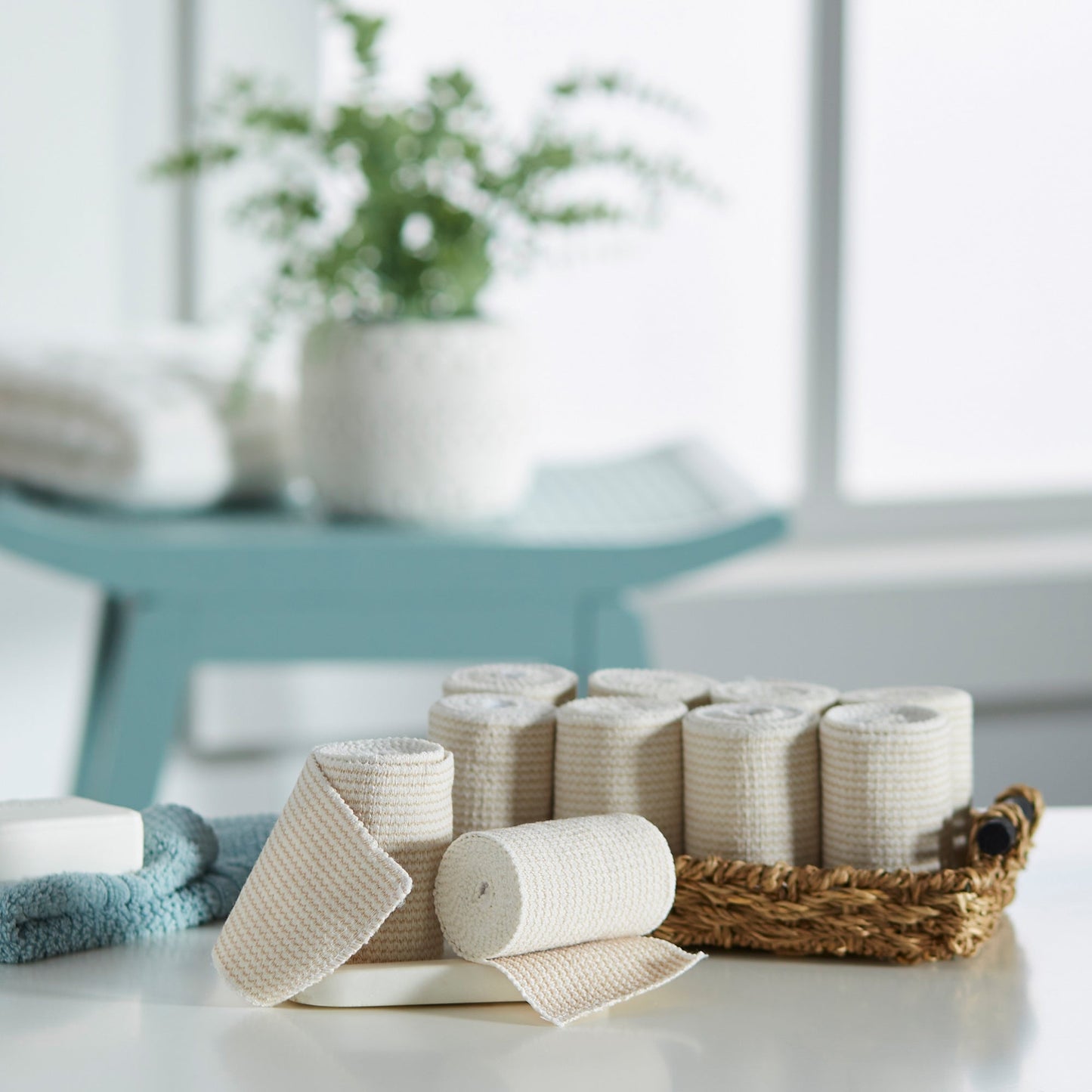 Elastic Bandage McKesson 3 Inch X 5 Yard Single Hook and Loop Closure Tan NonSterile Standard Compression, Packaging Type- Box