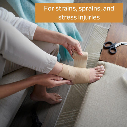 Elastic Bandage McKesson 3 Inch X 5 Yard Single Hook and Loop Closure Tan NonSterile Standard Compression, Packaging Type- Box