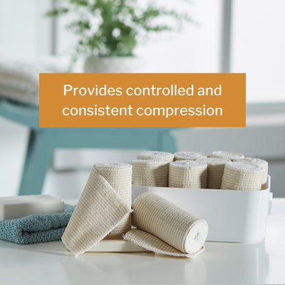 Elastic Bandage McKesson 4 Inch X 5 Yard Single Hook and Loop Closure Tan NonSterile Standard Compression, Packaging Type- Box