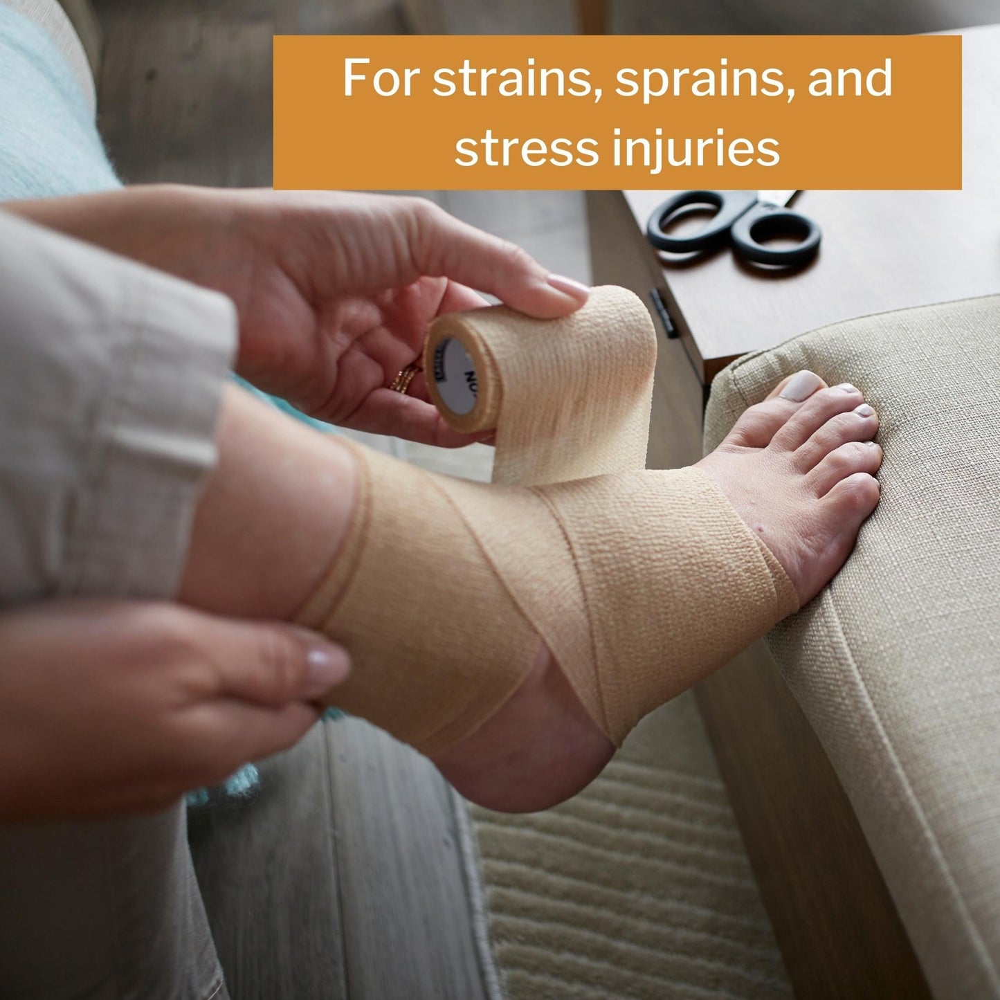 Elastic Bandage McKesson 6 Inch X 5 Yard Single Hook and Loop Closure Tan NonSterile Standard Compression, Packaging Type- Box