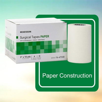 Medical Tape McKesson White 3 Inch X 10 Yard Paper NonSterile, Packaging Type- Box