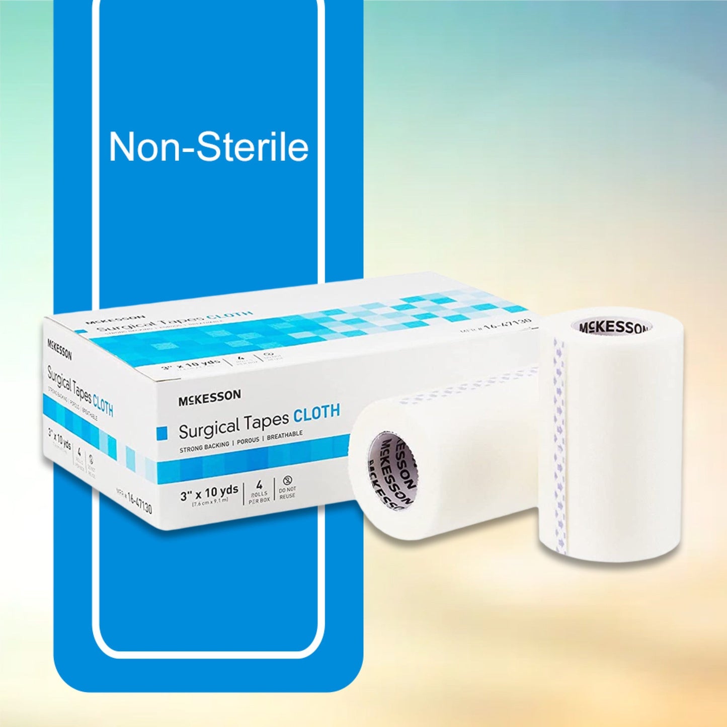 Medical Tape McKesson White 3 Inch X 10 Yard Silk-Like Cloth NonSterile, Packaging Type- Box