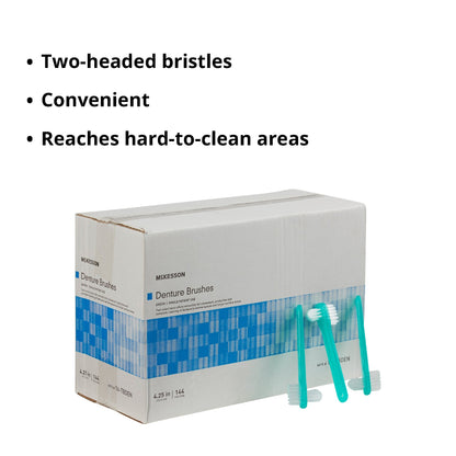 Denture Brush McKesson 2-Sided Bristle Green, Packaging Type- Box