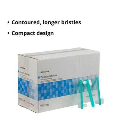 Denture Brush McKesson 2-Sided Bristle Green, Packaging Type- Box