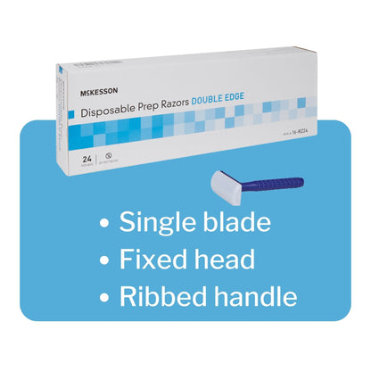 Surgical Prep Razor McKesson Double Edge Single Blade NonSterile Disposable, Packaging Type- Box