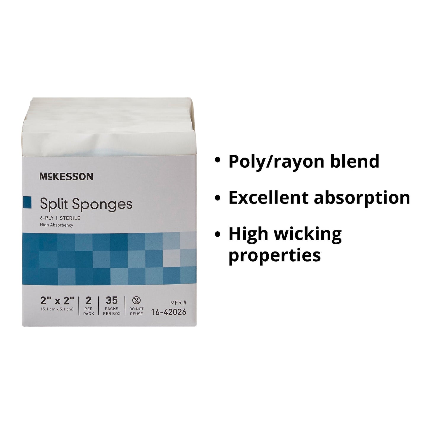 I.V. Sponge McKesson 2 X 2 Inch 6-Ply Sterile 2 per Pack, Packaging Type- Box